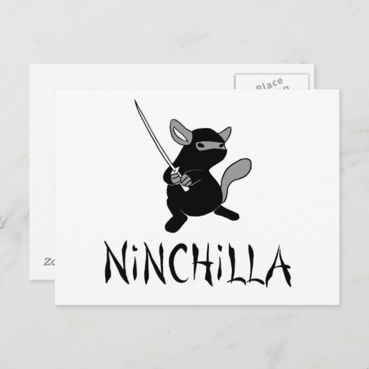 Chinchilla Ninja Briefkaart (Voorkant / Achterkant)