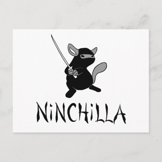 Chinchilla Ninja Briefkaart (Voorkant)