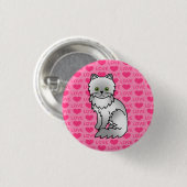 Chinchilla Perzisch Ronde Button 3,2 Cm (Voorkant /achterkant)