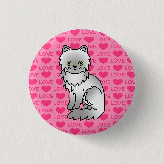 Chinchilla Perzisch Ronde Button 3,2 Cm (Voorkant)