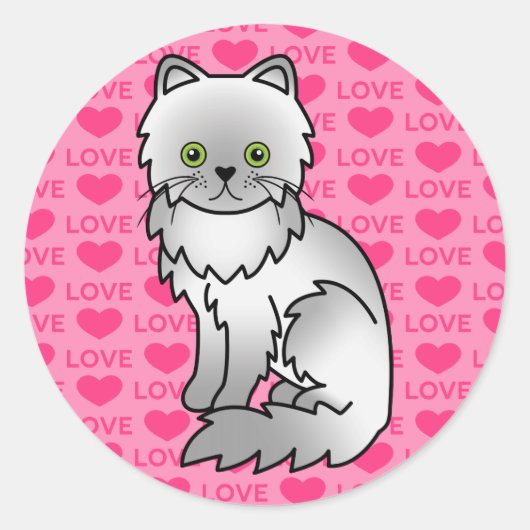 Chinchilla Perzisch Ronde Sticker (Voorkant)