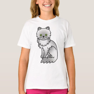 Chinchilla Perzische Cute Cartoon Kat Illustratie T-shirt