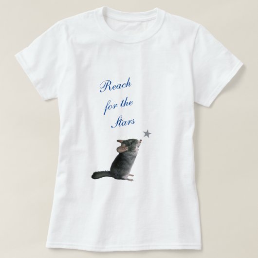 Chinchilla reikt naar ster t-shirt (Design voorkant)