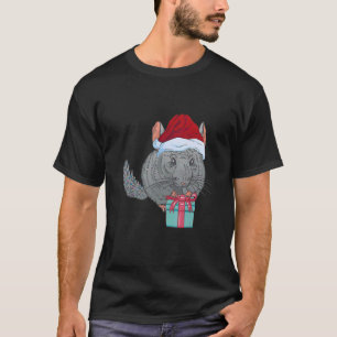 Chinchilla Santa Hat met Kerstmis Chinchilla Eigen T-shirt