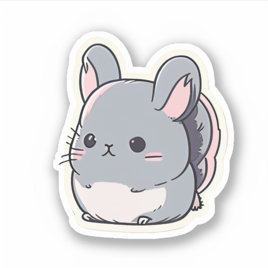Chinchilla sticker Funny Chinchilla Cute Sticker (Voorkant)