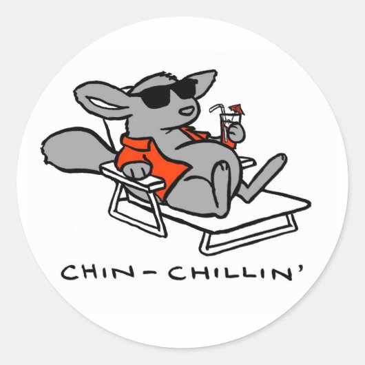 Chinchilla-Sticker Ronde Sticker (Voorkant)