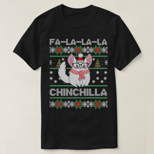 Chinchilla Ugly KerstSweater T-shirt (Design voorkant)