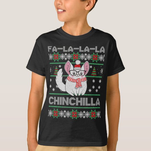 Chinchilla Ugly KerstSweater T-shirt (Voorkant)