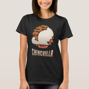 Chinchilla Vintage Retro Klassiek Dier Zonsonderga T-shirt