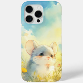 Chinchilla vreugdevolle glimp van wilde bloemen iPhone 15 pro max hoesje
