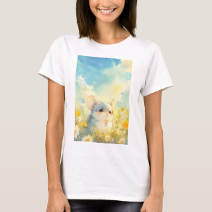 Chinchilla vreugdevolle glimp van wilde bloemen t-shirt