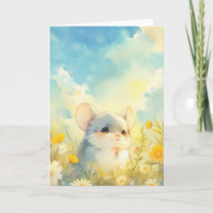 Chinchilla Vrolijke Glimp van Wilde Bloemen Kaart