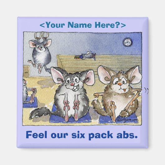 Chinchilla work out magneet (Voorkant)