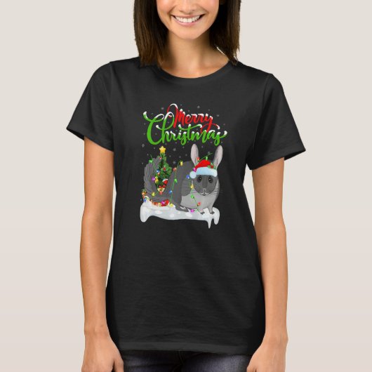 Chinchilla  Xmas Decorations Santa Chinchilla Chri T-shirt (Voorkant)