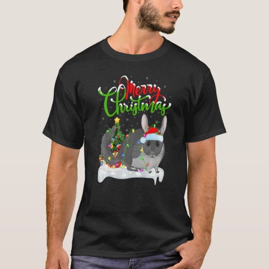 Chinchilla Xmas Decorations Santa Chinchilla Chri T-shirt (Voorkant)