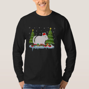 Chinchilla Xmas Tree Lighting Mannen Vrouwen Lelij T-shirt
