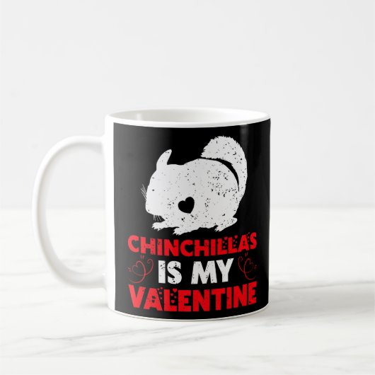 Chinchillas is mijn Valentijn Funny Chinchilla Val Koffiemok (Links)