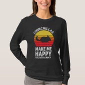 Chinchillas Make Me Happy Sunset Retro Chinchilla T-shirt (Voorkant)