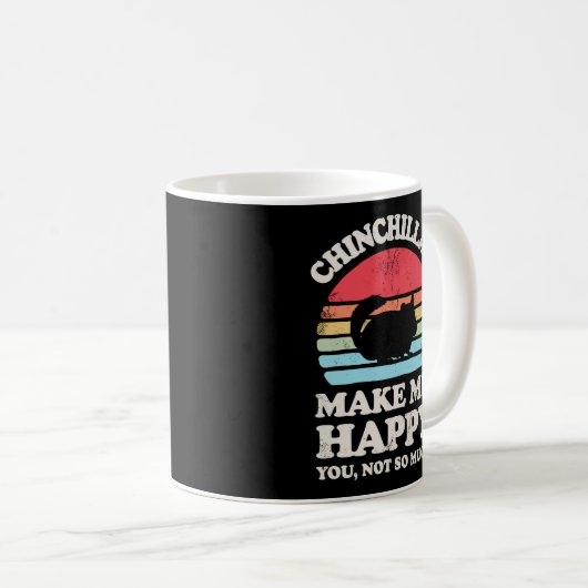 Chinchillas maken me blij Funny Chinchilla Retro V Koffiemok (Voorkant rechts)