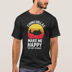 Chinchillas maken me Happy Sunset Retro Chinchilla T-shirt