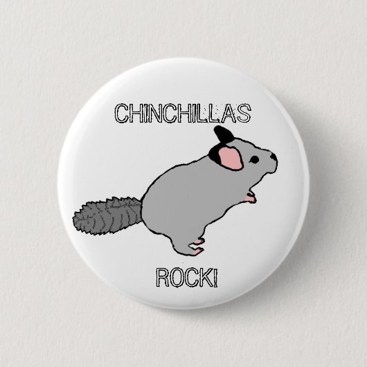 CHINCHILLAS ROCK! RONDE BUTTON 5,7 CM (Voorkant)