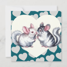 Chinchilla's Zoenende Valentijnsdag Valentijnskaar