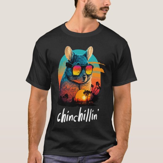 Chinchillin' Retro Groovy Chinchilla T-shirt (Voorkant)