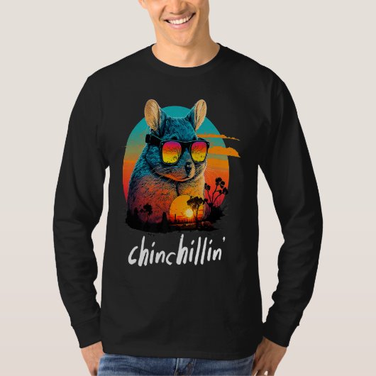 Chinchillin' Retro Groovy Chinchilla T-shirt (Voorkant)