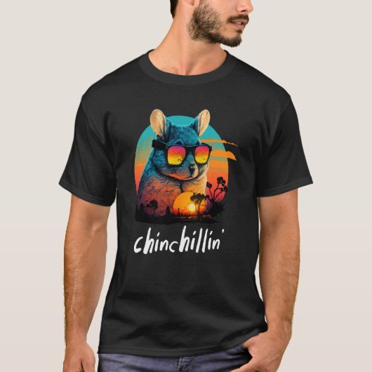 Chinchillin' Retro Groovy Chinchilla T-shirt (Voorkant)