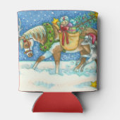 CHINCOTEAGE PONIES, WITTE CHRISTMAS-KOELBOX BLIKJESKOELER (Achterkant)