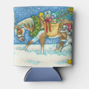 CHINCOTEAGE PONIES, WITTE CHRISTMAS-KOELBOX BLIKJESKOELER