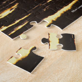 Chincoteague die op zonsondergang in water loopt legpuzzel (Zijkant)