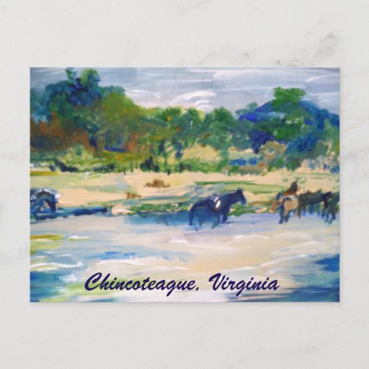 Chincoteague Eiland Paard schilderij briefkaart (Voorkant)