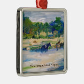 Chincoteague Horse Painting Metalen Ornament (Rechts)