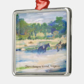 Chincoteague Horse Painting Metalen Ornament (Links)