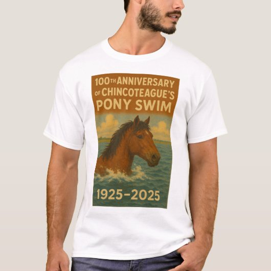 Chincoteague Island 100e Jubileum van Pony Swim T-shirt (Voorkant)