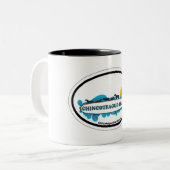 Chincoteague Island. Tweekleurige Koffiemok (Voorkant links)