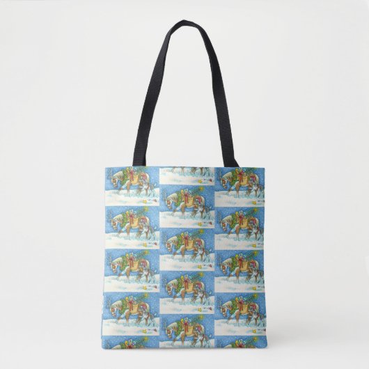 CHINCOTEAGUE PONIES CHRISTMAS SHOULDER CANVAS TAS (Voorkant)