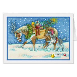 CHINCOTEAGUE PONIES CHRISTMAS WENSKAART Blank