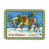 CHINCOTEAGUE PONIES, HOLIDAY CHRISTMAS HORSE MAGNEET (Horizontaal)