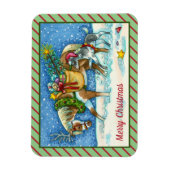 CHINCOTEAGUE PONIES, HOLIDAY CHRISTMAS HORSE MAGNEET (Verticaal)