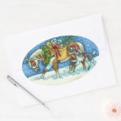 CHINCOTEAGUE PONIES & HOLIDAY WISHT HORSE OVALE STICKER (Envelop)