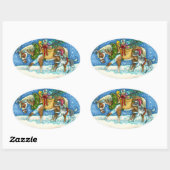 CHINCOTEAGUE PONIES & HOLIDAY WISHT HORSE OVALE STICKER (Vel)