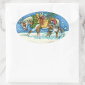 CHINCOTEAGUE PONIES & HOLIDAY WISHT HORSE OVALE STICKER (Tas)
