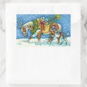 CHINCOTEAGUE PONIES & HOLIDAY WISHT HORSE RECHTHOEKIGE STICKER (Tas)