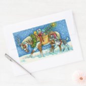 CHINCOTEAGUE PONIES & HOLIDAY WISHT HORSE RECHTHOEKIGE STICKER (Envelop)