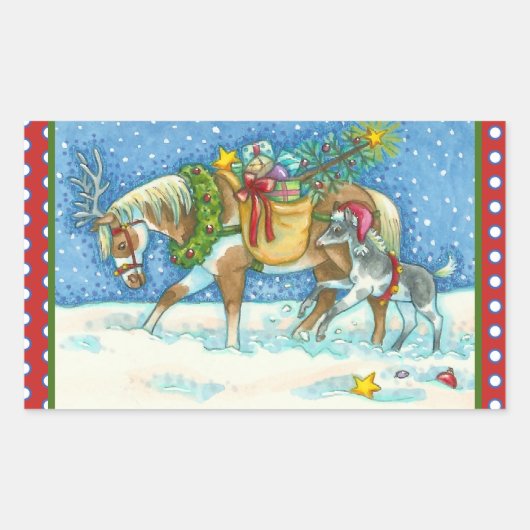 CHINCOTEAGUE PONIES & HOLIDAY WISHT HORSE STICKER (Voorkant)