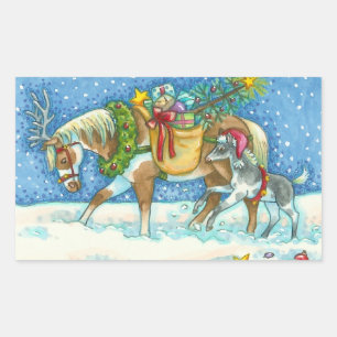 CHINCOTEAGUE PONIES & HOLIDAY WISHT HORSE STICKER
