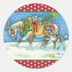 CHINCOTEAGUE PONIES & HOLIDAY WISHT HORSE STICKER