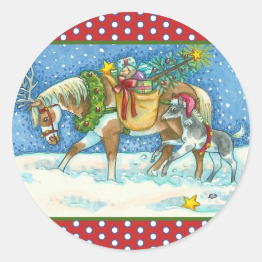 CHINCOTEAGUE PONIES & HOLIDAY WISHT HORSE STICKER (Voorkant)